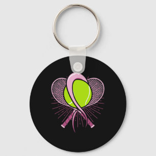 Borstkanker Tennis LL Racket Roze Lint Mammogr Sleutelhanger