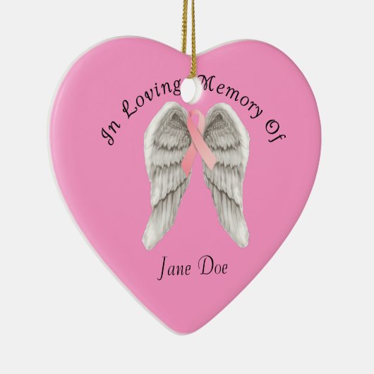 Borstkanker ter nagedachtenis van kerstversiering keramisch ornament (Rechts)