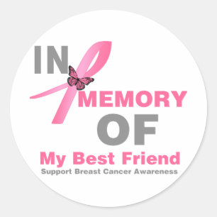 Borstkanker ter nagedachtenis van mijn beste vrien ronde sticker