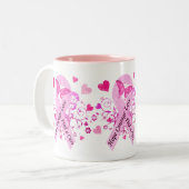 Borstkanker Tweekleurige Koffiemok (Voorkant links)