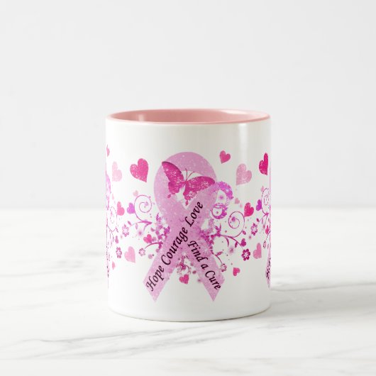 Borstkanker Tweekleurige Koffiemok (Center)