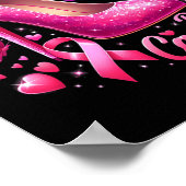 Borstkanker Vecht Als Een Koningin Zwart Afro Koni Poster (Hoek)