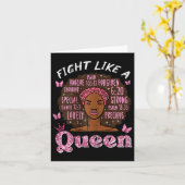 Borstkanker vecht als Queen Afro Survivor Aware Kaart (Gele Bloem)