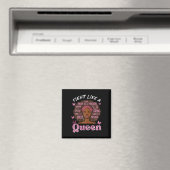 Borstkanker vecht als Queen Afro Survivor Aware Magneet (Insitu (Vaatwasser))