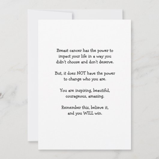 Borstkanker - Vergeet niet wie je bent Kaart (Achterkant)
