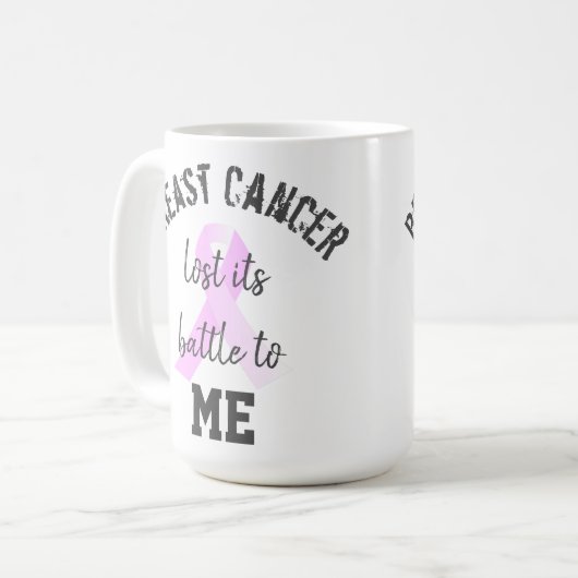 Borstkanker verloor zijn strijd aan mij | Survivor Koffiemok (Voorkant links)