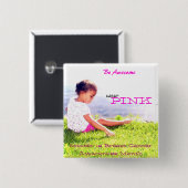 Borstkanker Vierkante Button 5,1 Cm (Voorkant /achterkant)