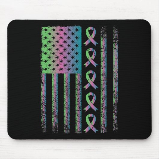 Borstkanker Vlag Bewustzijn Overlevende Gift Muismat (Voorkant)