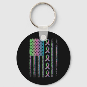 Borstkanker Vlag Bewustzijn Overlevende Gift Sleutelhanger