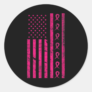 Borstkanker Vlag-kanker Bewustzijn Maand-kanker Ronde Sticker