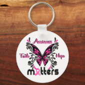 Borstkanker vlinder 7 sleutelhanger (Voorkant)