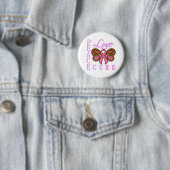 Borstkanker vlinder Peace Love Cure Ronde Button 5,7 Cm (In situ)