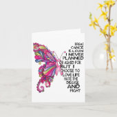 Borstkanker Vlinder Sterke Vrouw Roze Ondersteunin Kaart (Gele Bloem)