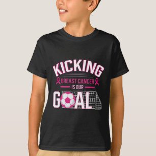 Borstkanker Voetbal Doel Roze Lint Mammogram T-shirt
