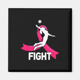 Borstkanker Volleybal Roze Lint Bewustzijn WOM Magneet