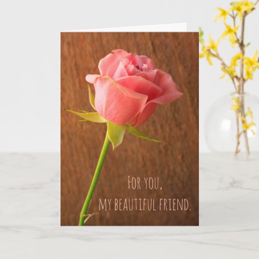 Borstkanker voor vriendinnetje Kaart (Gele Bloem)