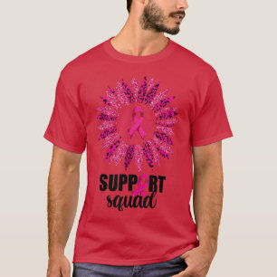 Borstkanker voor vrouwen, steun vierkant zonnebloe t-shirt