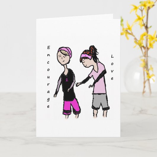 Borstkanker Vriendschap Aanmoediging Kaart (Gele Bloem)