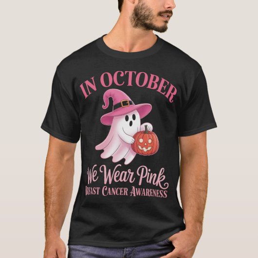 Borstkanker Vrouwen Halloween In Oktober We Draag  T-shirt (Voorkant)