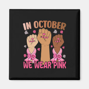 Borstkanker Vrouwen In Oktober We Draag Roze Maand Magneet