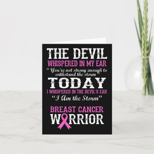 Borstkanker Warrior Awareness Survivor Quote Kaart (Voorkant)