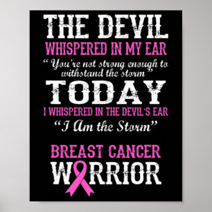Borstkanker Warrior Awareness Survivor Quote Poster