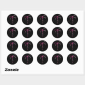 Borstkanker Warrior Borstkanker Awareness Drag Ronde Sticker (Vel)