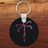 Borstkanker Warrior Borstkanker Awareness Drag Sleutelhanger (Voorkant)