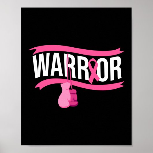 Borstkanker Warrior Breast Cancer Awareness Poster (Voorkant)