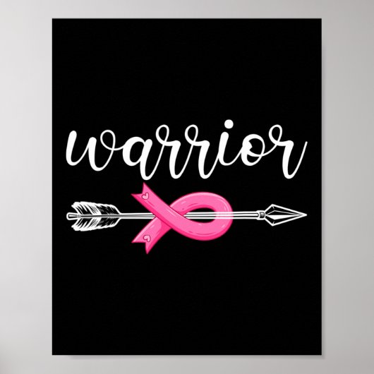 Borstkanker Warrior Breast Cancer Awareness Poster (Voorkant)