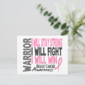 Borstkanker Warrior Briefkaart (Staand voorkant)