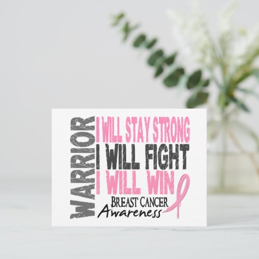 Borstkanker Warrior Briefkaart (Staand voorkant)