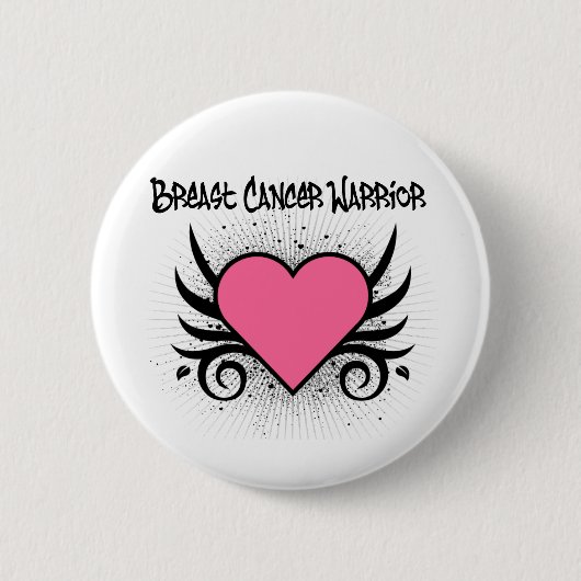 Borstkanker Warrior Heart Ronde Button 5,7 Cm (Voorkant)