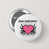 Borstkanker Warrior Heart Ronde Button 5,7 Cm (Voorkant /achterkant)
