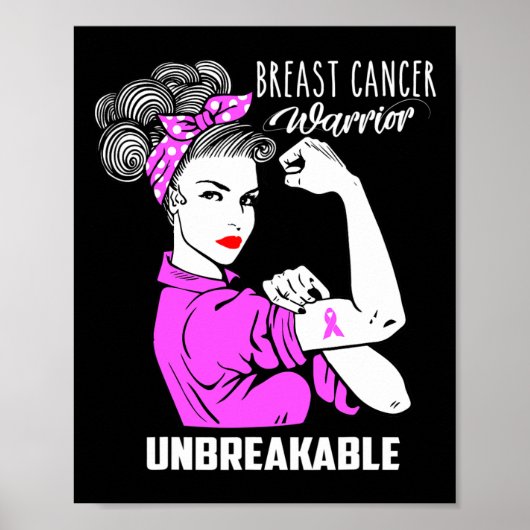 Borstkanker warrior onverbrekelijke bewustwording poster (Voorkant)