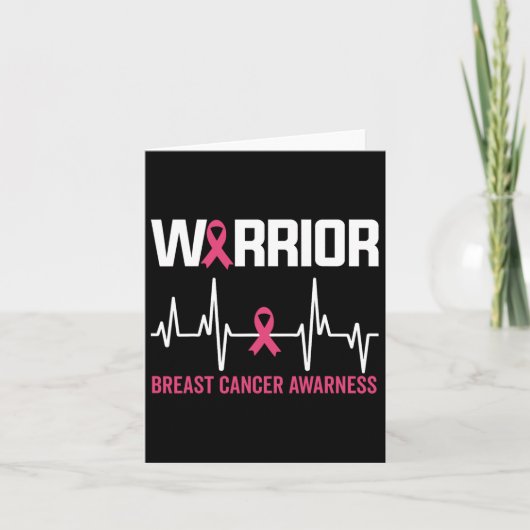 Borstkanker Warrior Pink Ribbon Awarness Kaart (Voorkant)
