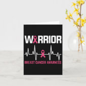 Borstkanker Warrior Pink Ribbon Awarness Kaart (Gele Bloem)