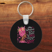 Borstkanker Warrior Pink Ribbon Ik ben het Storm B Sleutelhanger (Voorkant)