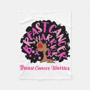 Borstkanker Warrior Queen Black Woman Pink Ribbo Fleece Deken