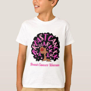 Borstkanker Warrior Queen Black Woman Pink Ribbo T-shirt