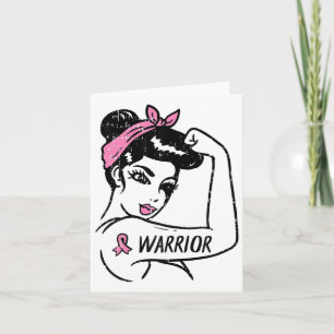Borstkanker Warrior Rosie Riveter Roze Vrouwen Kaart