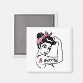Borstkanker Warrior Rosie Riveter Roze Vrouwen Magneet (Voorkant / Achterkant)