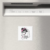 Borstkanker Warrior Rosie Riveter Roze Vrouwen Magneet (Insitu (Vaatwasser))