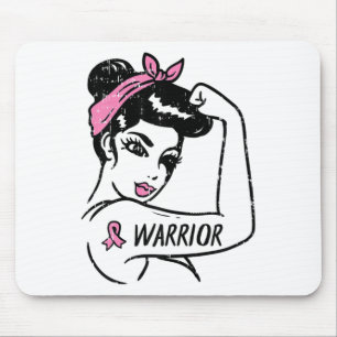 Borstkanker Warrior Rosie Riveter Roze Vrouwen Muismat