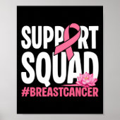 Borstkanker Warrior Support Squad Pink Ribbon Wo Poster (Voorkant)