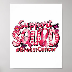 Borstkanker Warrior Support Squad Pink Ribbon Wo Poster