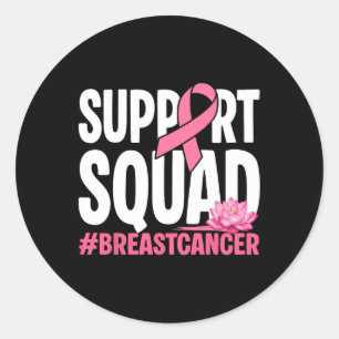 Borstkanker Warrior Support Squad Pink Ribbon Wo Ronde Sticker