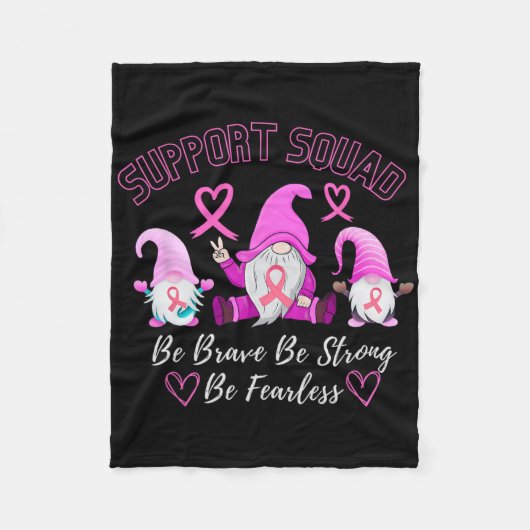 Borstkanker Warrior Support Squad Roze lint voor Fleece Deken (Voorkant)