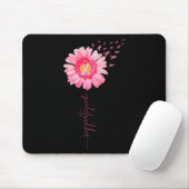 Borstkanker Warrior Support Squad Zonnebloem Roze Muismat (Met muis)
