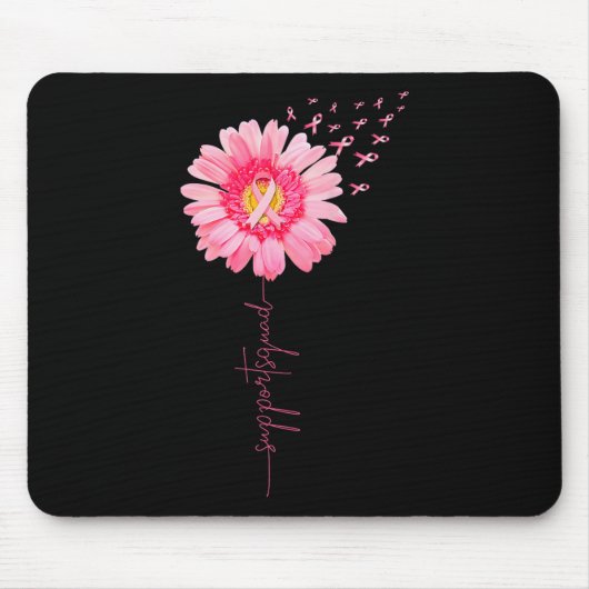 Borstkanker Warrior Support Squad Zonnebloem Roze Muismat (Voorkant)